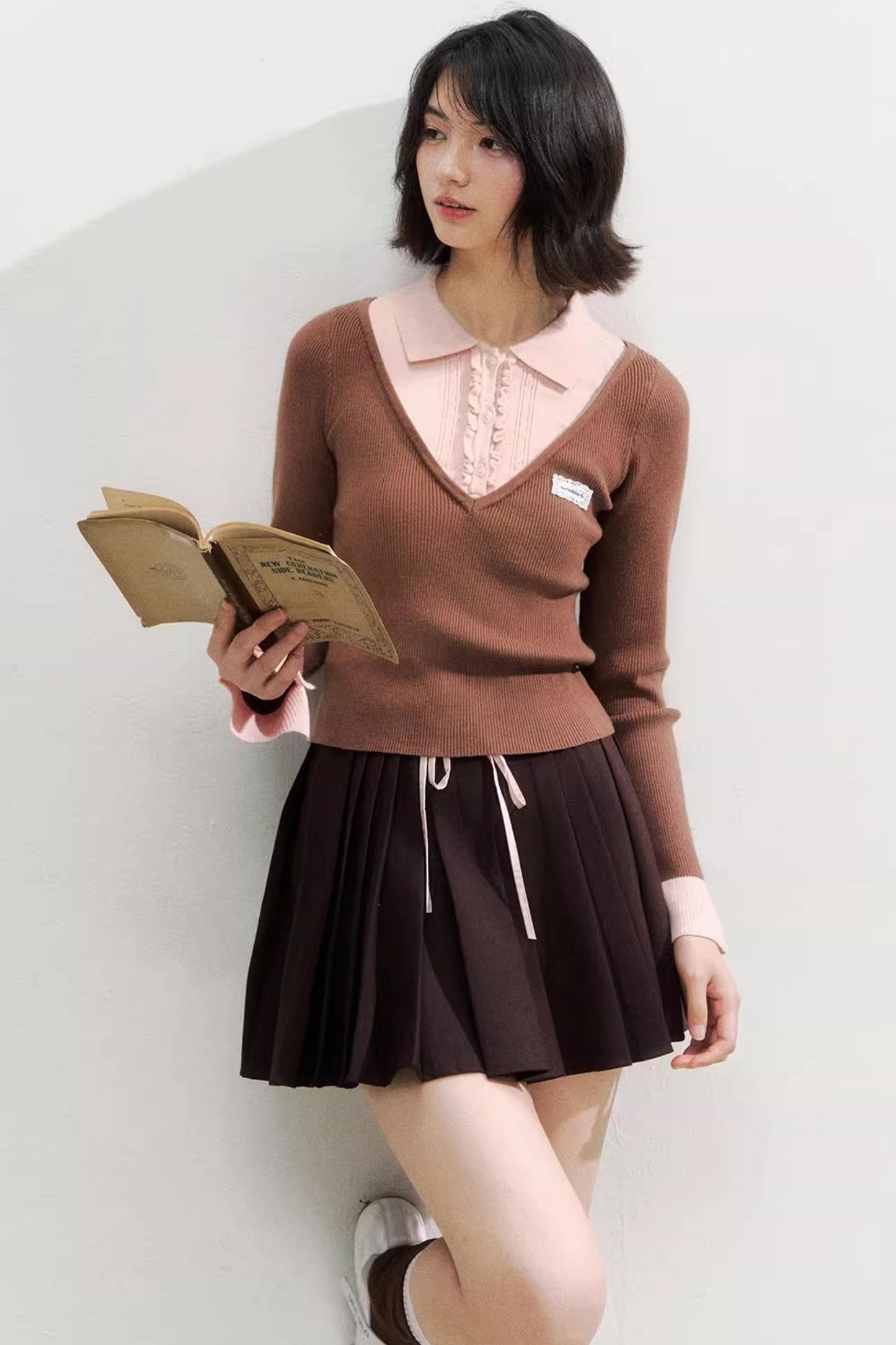 Autumn Knitted Polo Top