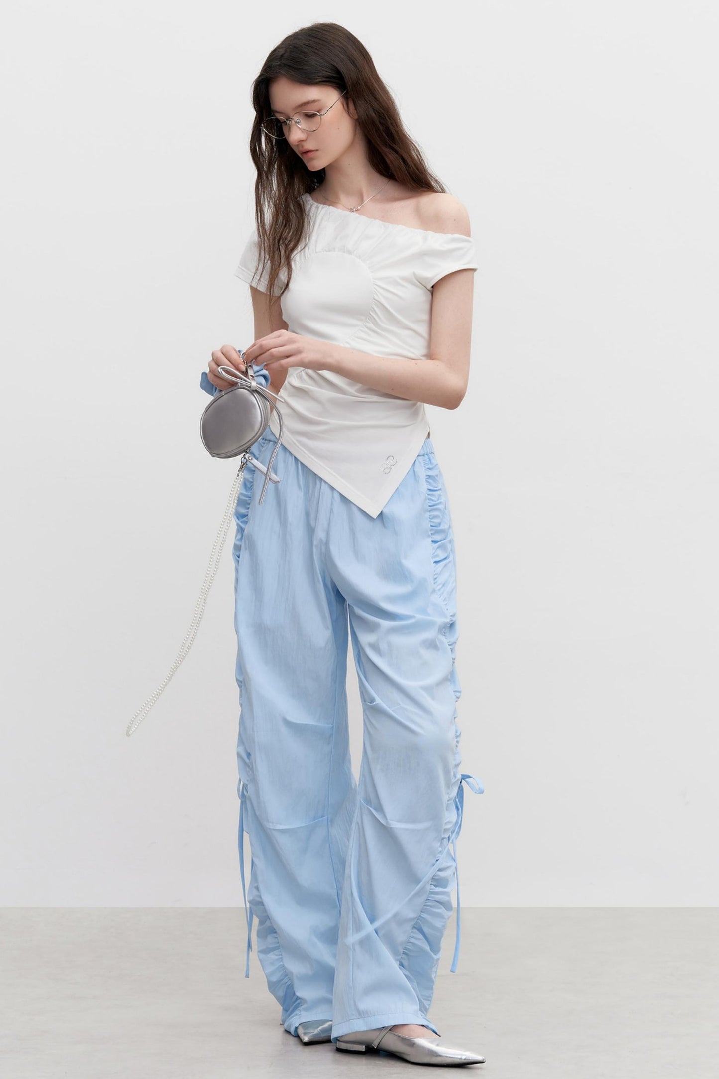Vintage Blue Tie-Up Pants