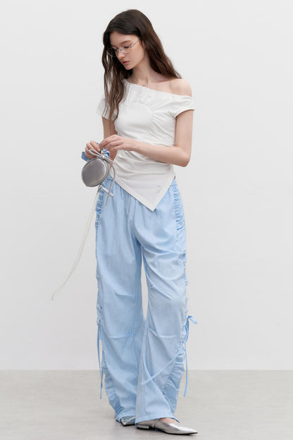 Vintage Blue Tie-Up Pants