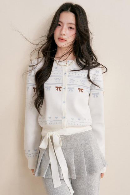 Pure Hand-Painted Jacquard Crew Neck Sweater