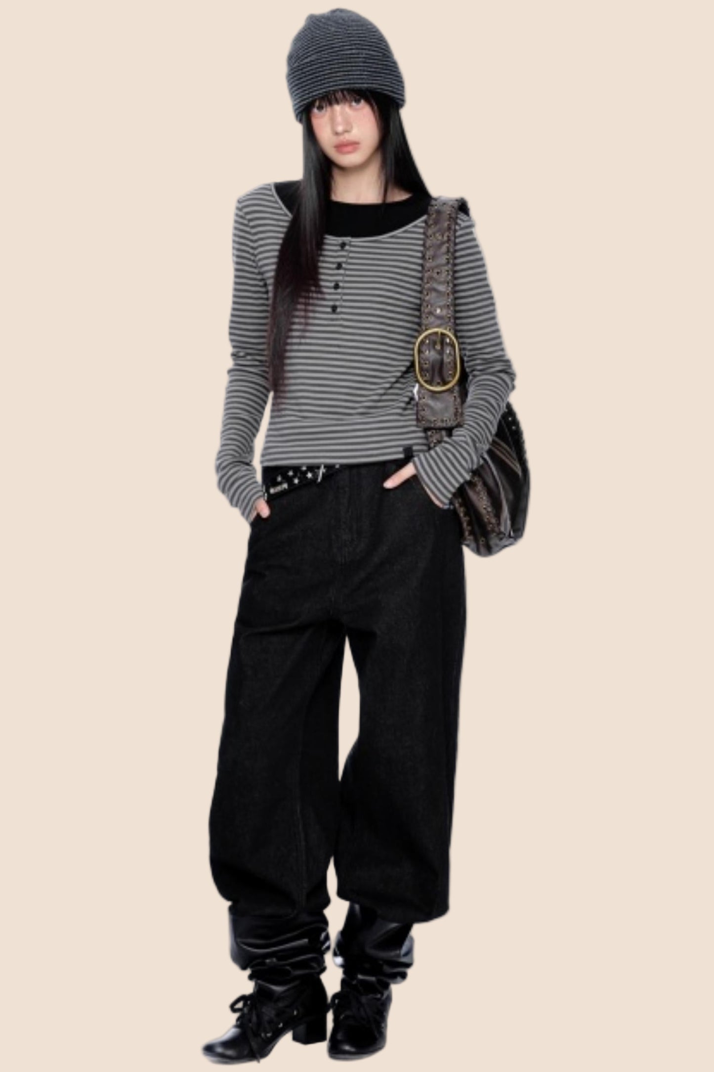 Striped Patchwork Knitted Top