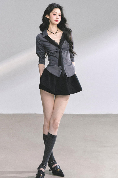 Autumn Slimming Polo Neck Shirt