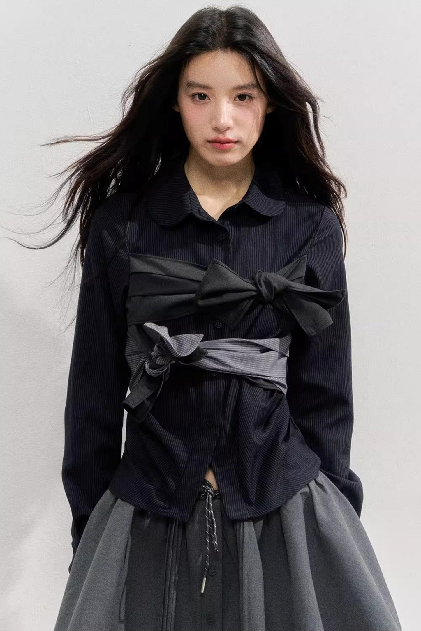 Butterfly Strap Long-Sleeved Shirt