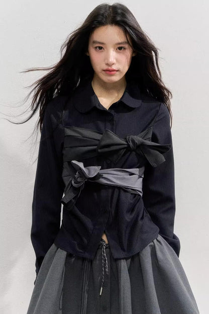 Butterfly Strap Long-Sleeved Shirt