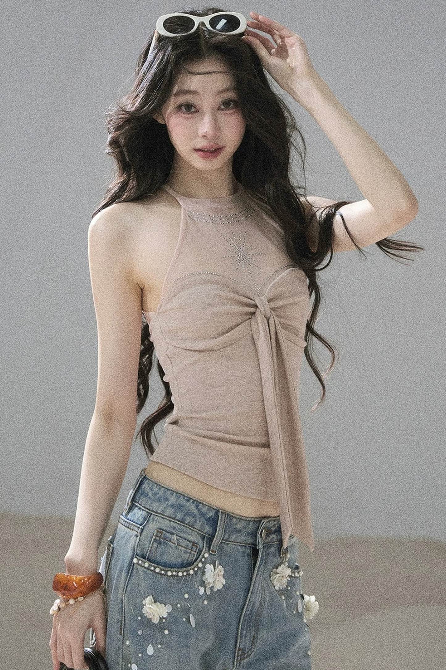 Galaxy Halter Neck Knit Top