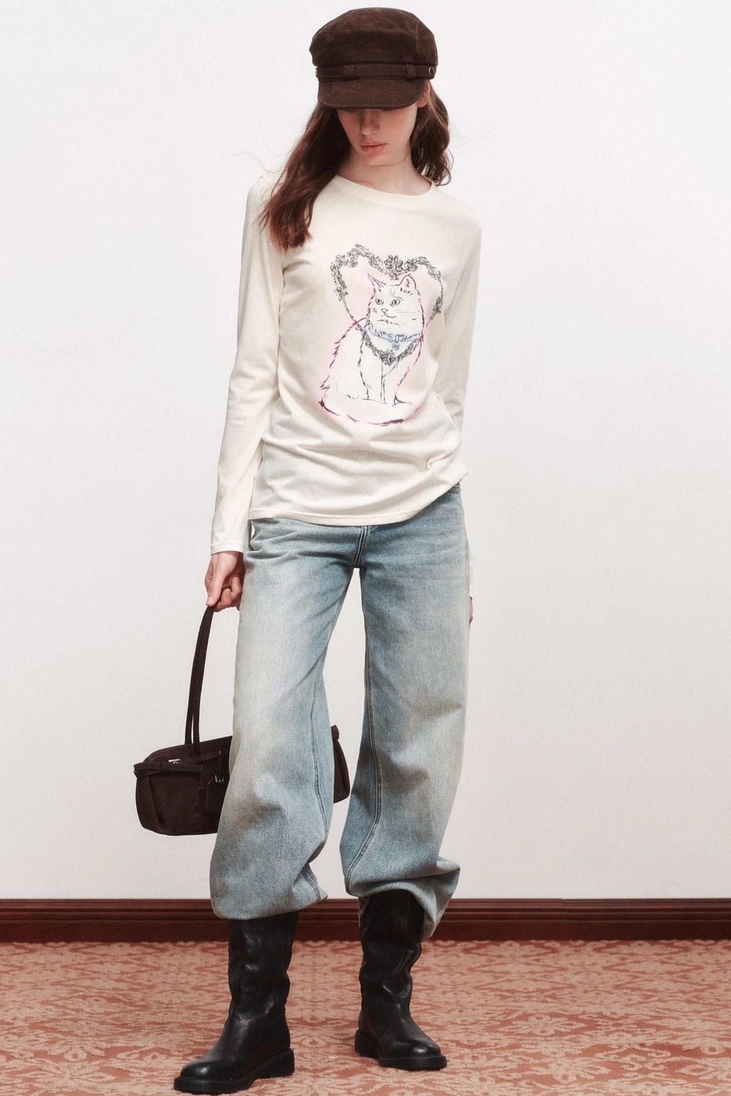 Love Cat Long-Sleeved T-Shirt
