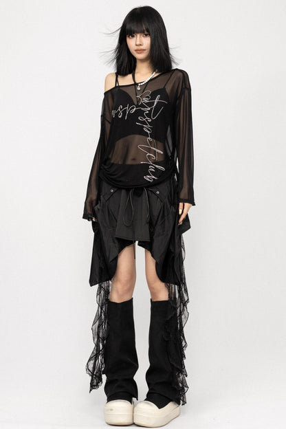 Slim Fit Black Long Sleeve Top