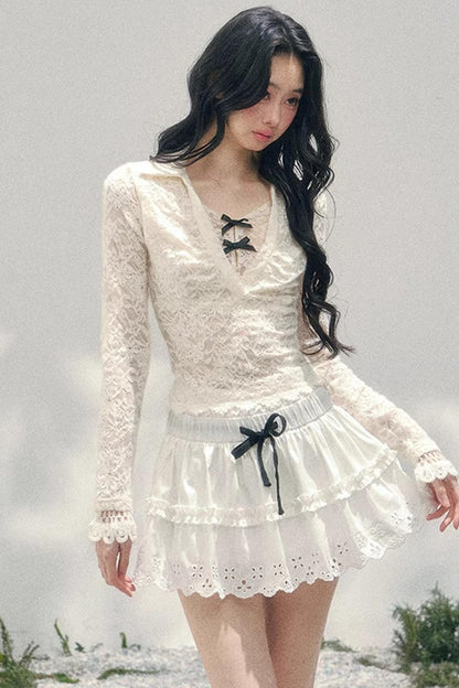 Blurred Focus Lace Top