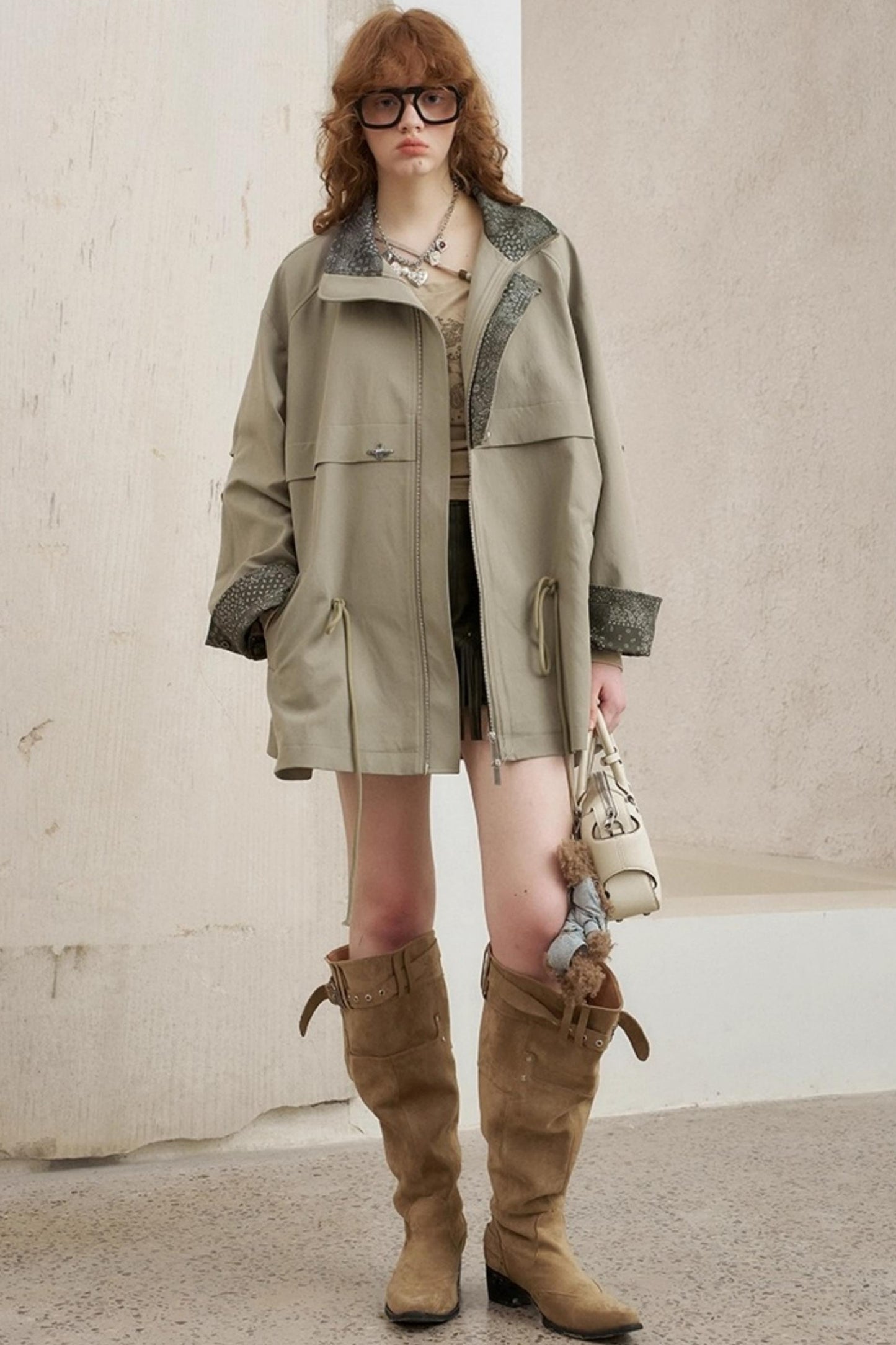 Cashew Flower Trench Coat