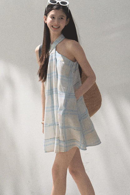 Linen Plaid Dress