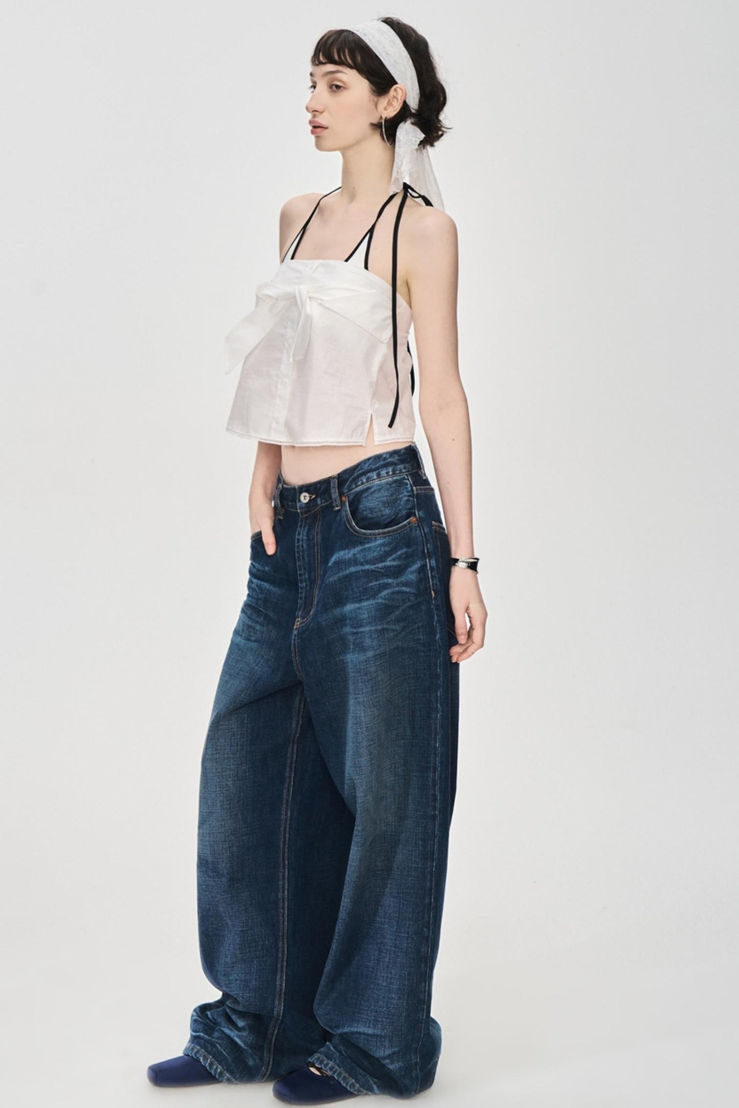 Textured Denim Jeans