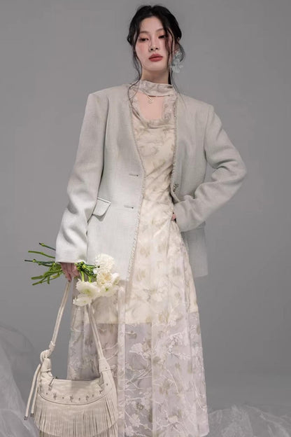 Teal Green Hemp Blazer