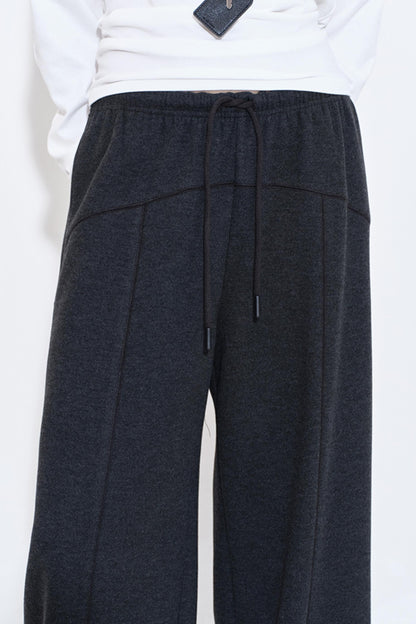 Split Line Stitching Loose Straight Pants