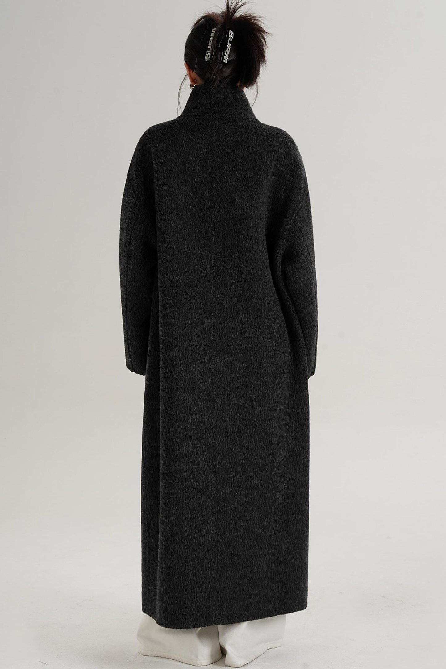 Stand-Up Collar Long Wool Coat