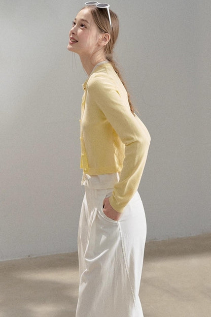 Yellow Knitted Cardigan