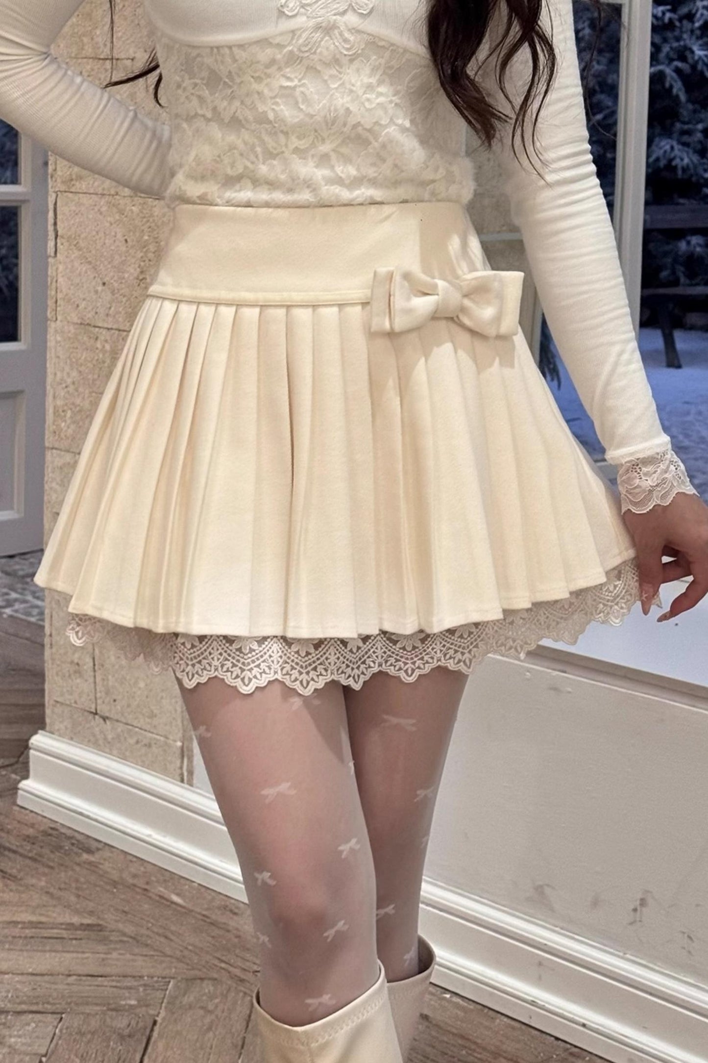 Lace Story Knitted Skirt