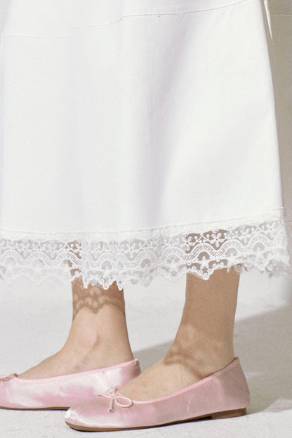 French Vintage Lace Panel Skirt