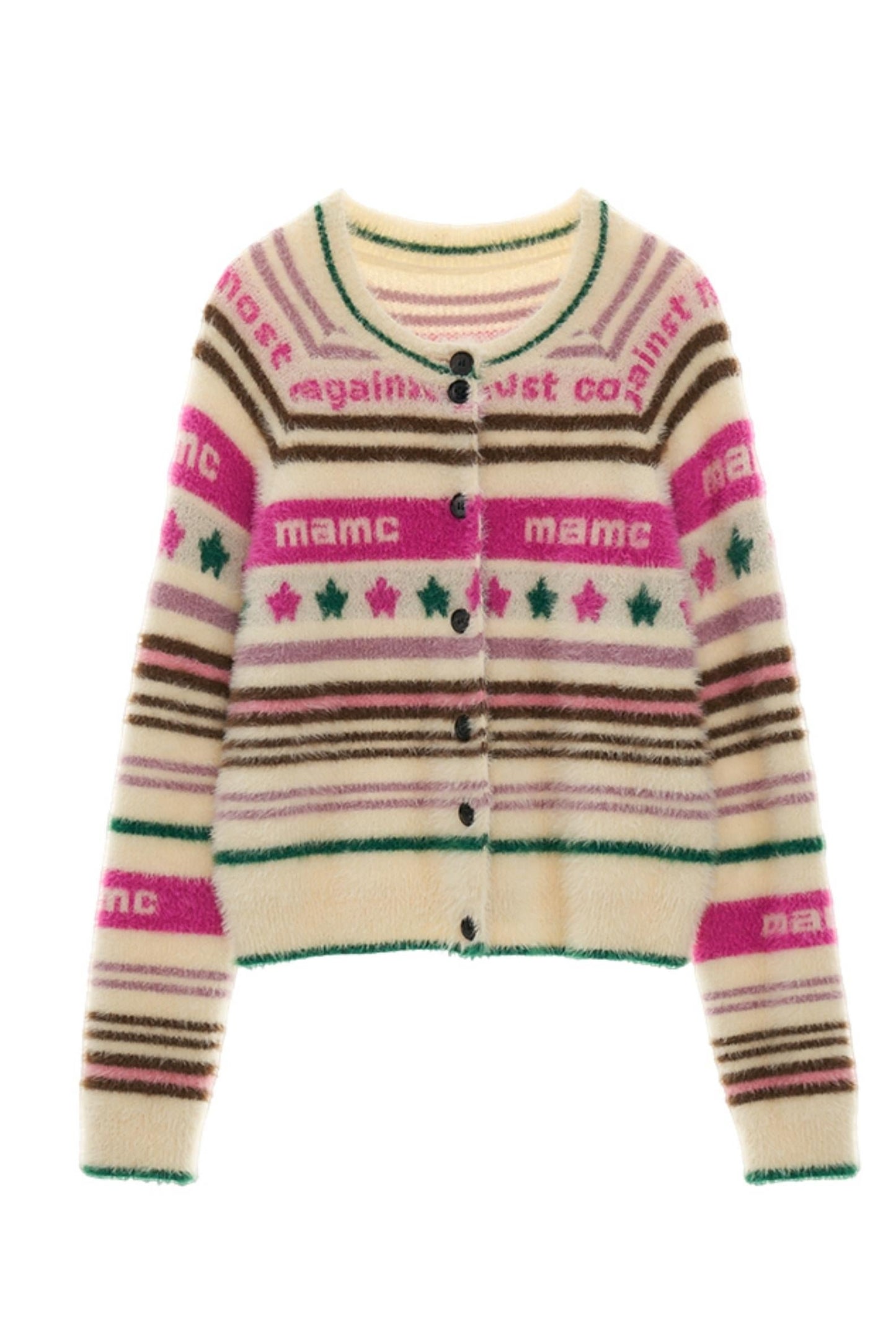 MAMC Rundhalsausschnitt Sternstreifen Strickjacke 2024 New Pre-Fall Lazy Sweet Sweater Wear a sense of luxury