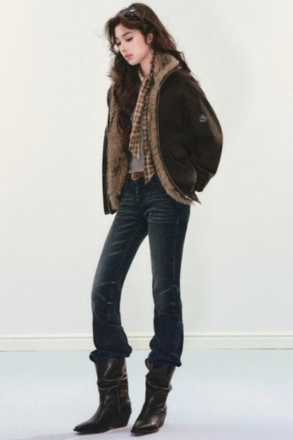 Retro Fur Collar Winter Coat