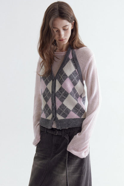 Wool Blend Quilted Vest Set