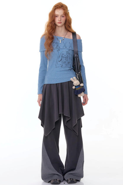 American Rabbit Print Knitted Top