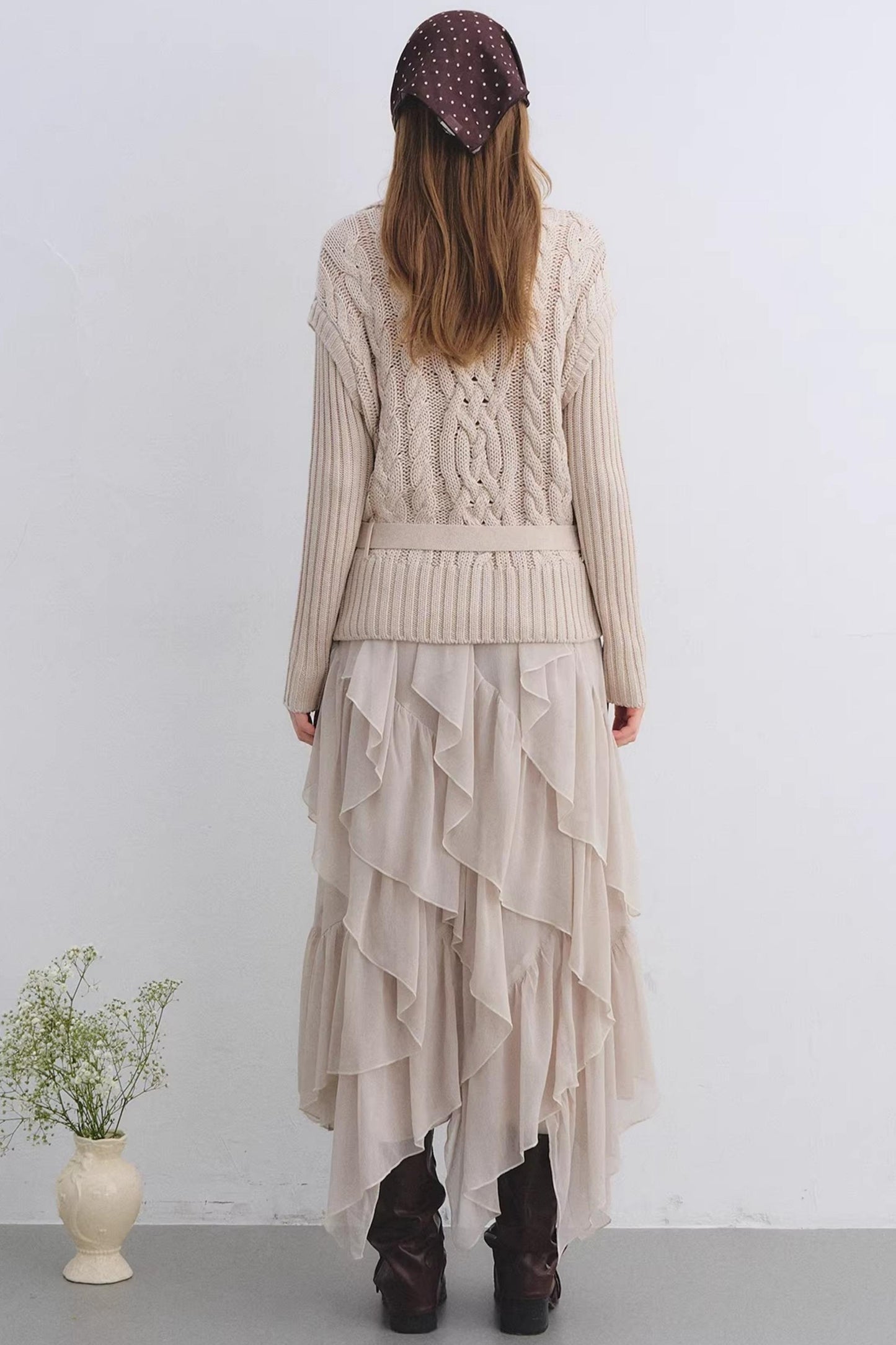 Elastic Chiffon Draping Skirt