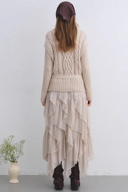 Elastic Chiffon Draping Skirt