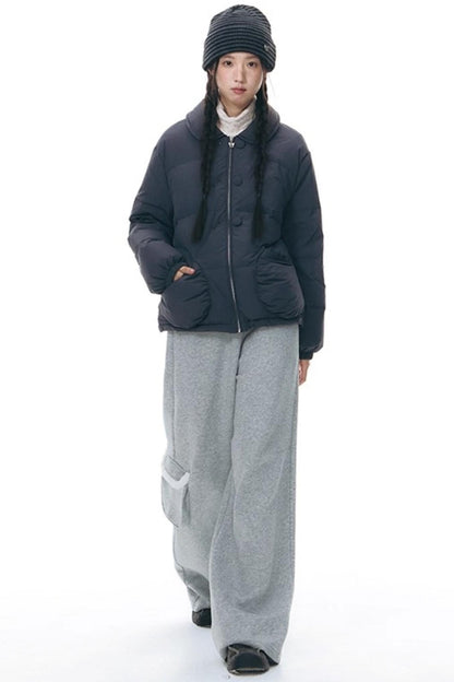 Plush Waistband Wide-Leg Pants