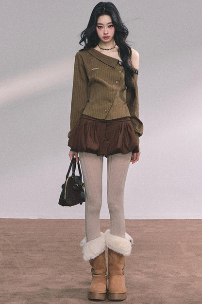 Autumn Striped Slimming Top