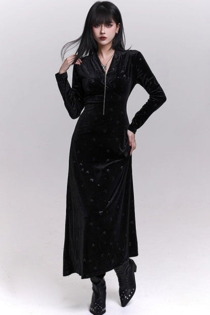 Black Velvet Butterfly Dress