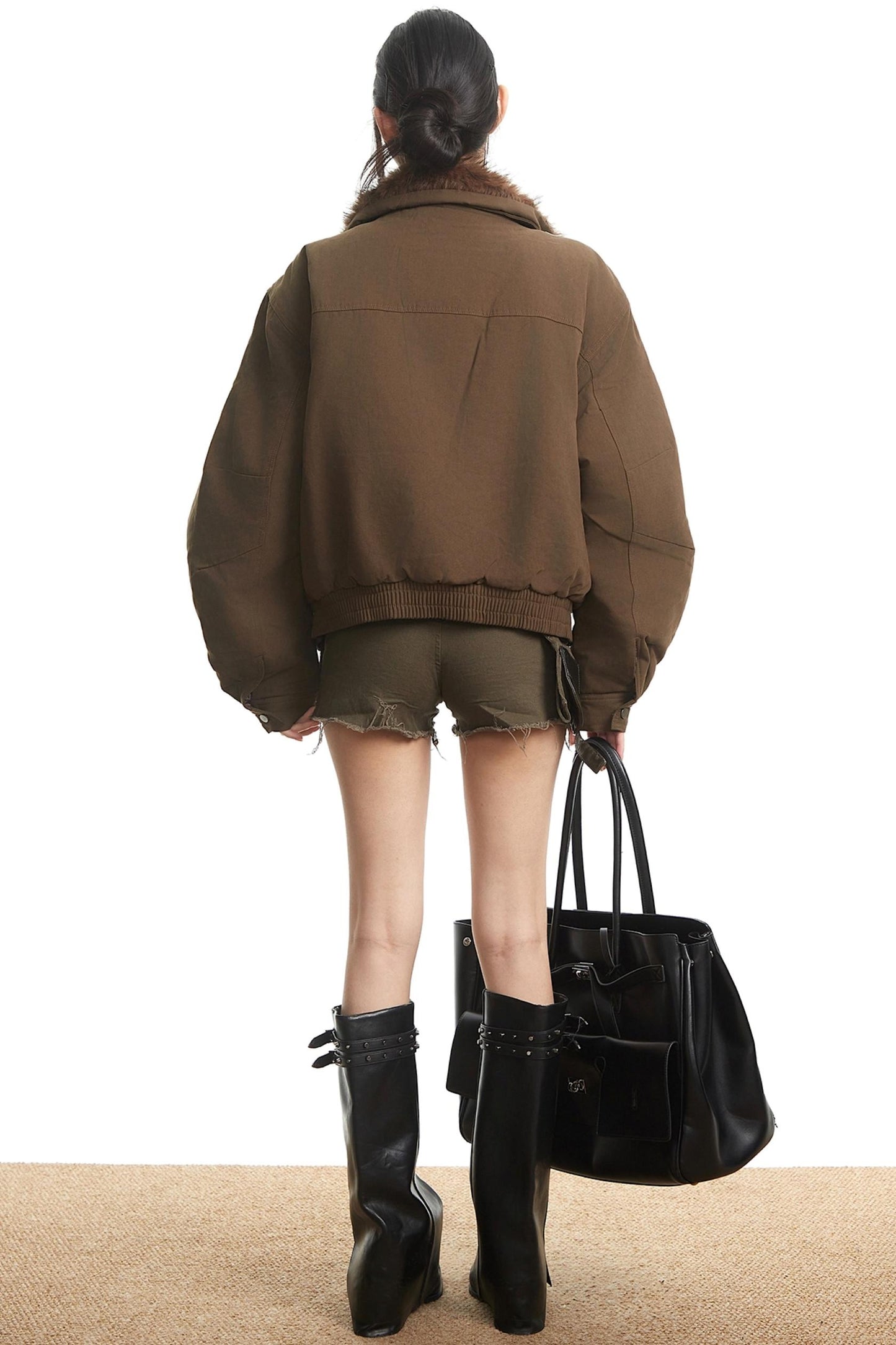 Vintage Paneled Dark Brown Jacket