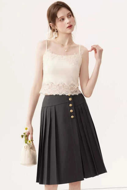 Lace Patchwork Camisole Cardigan Set