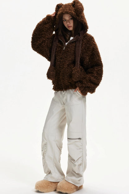 Cute Dog Ears Wool Coat