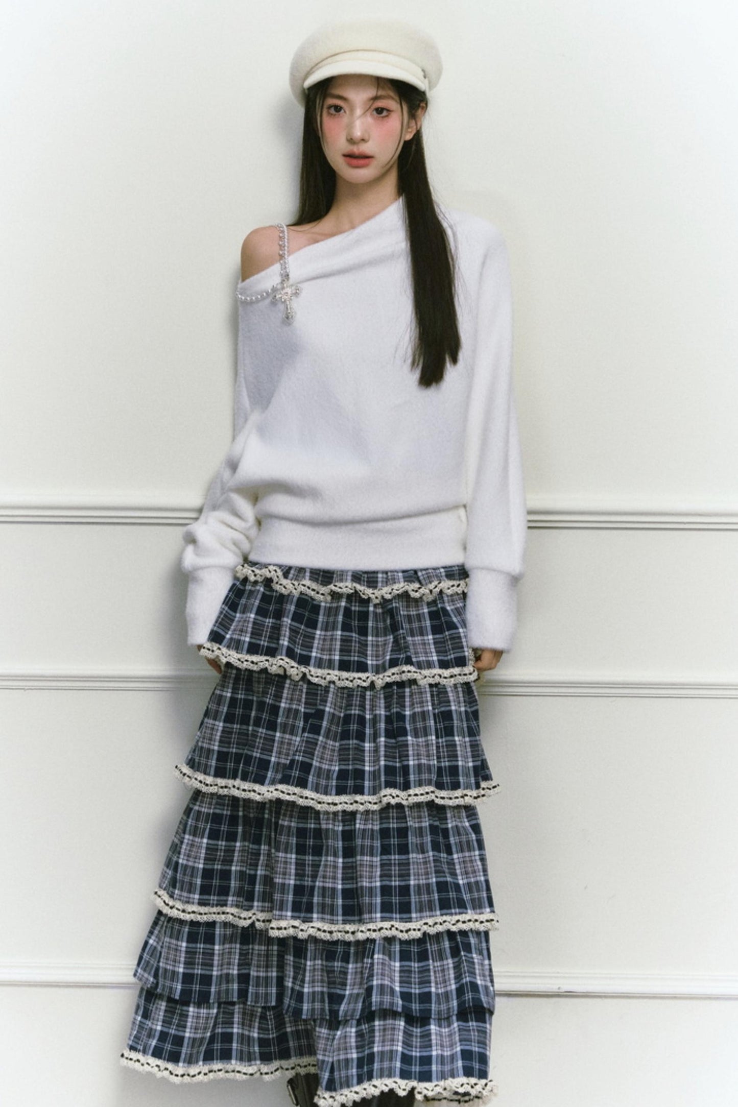 White Foaminck Slouch Sweater