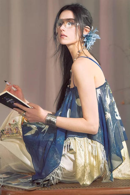 Hand-Painted Chiffon Camisole Top