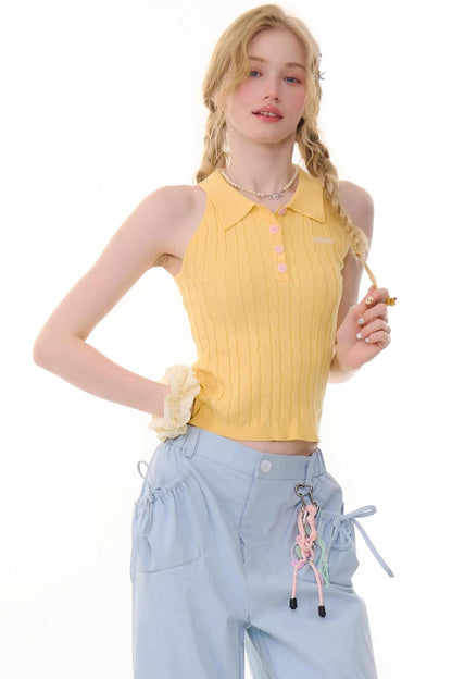 Gilet Polo in Maglia Retrò