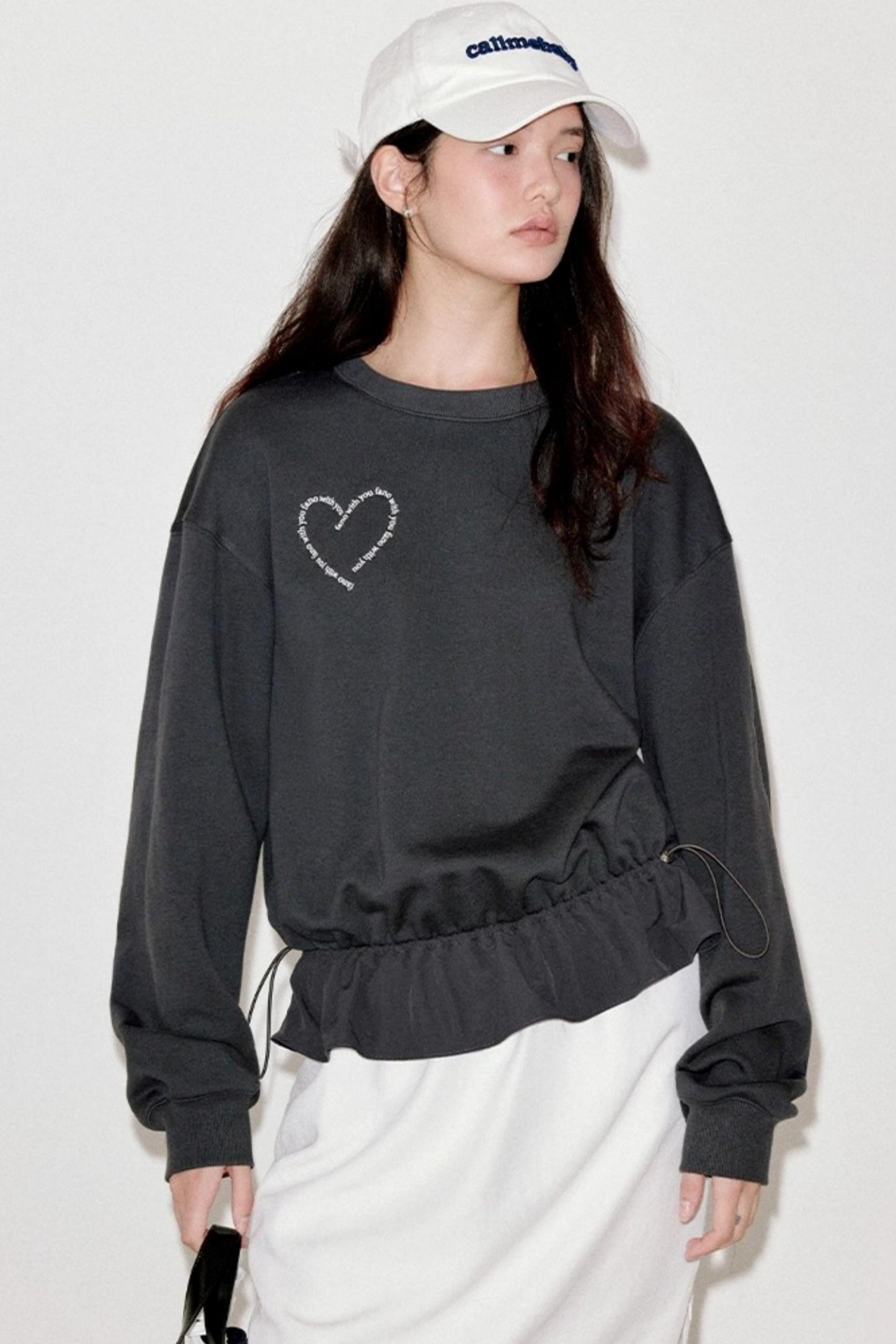 Gray Embroidery Sweatshirt