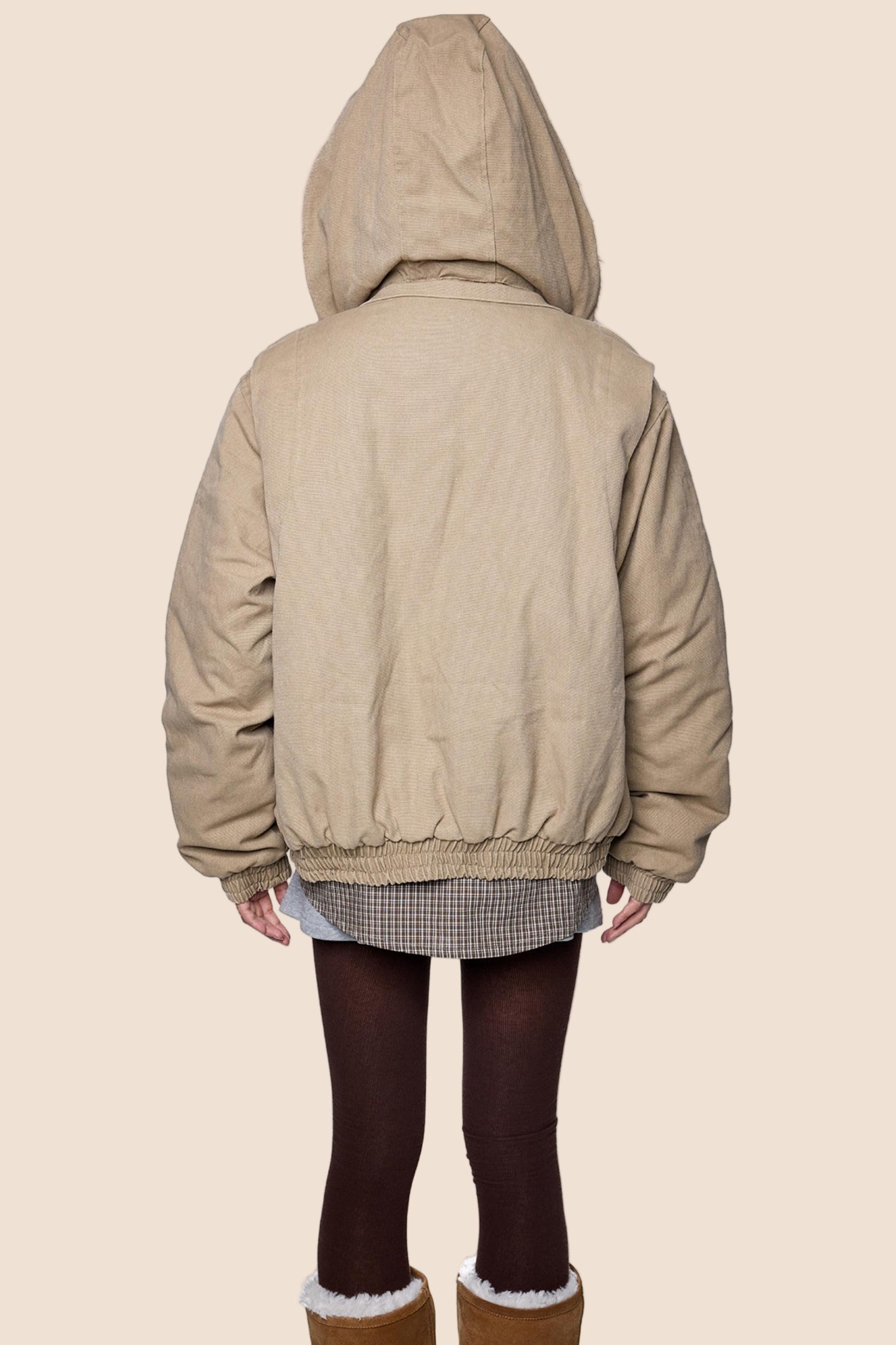 Carved Fluffy Collar Jacket