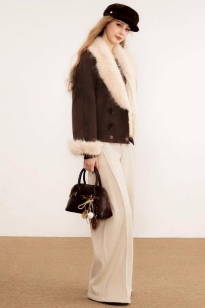 Faux Fur Suede Winter Coat