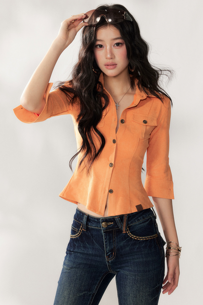 Süßkartoffel Wildleder Bluse