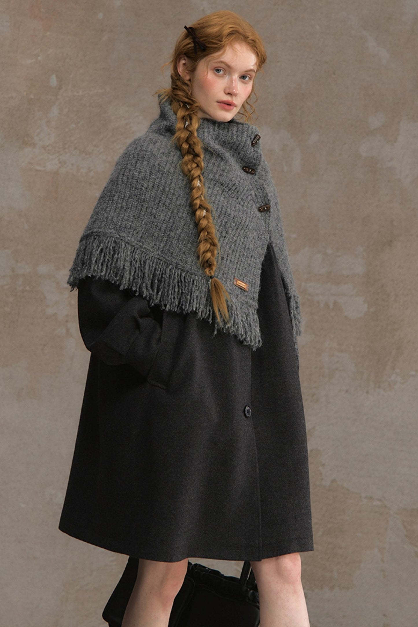 Wool Knitted Cape Cardigan