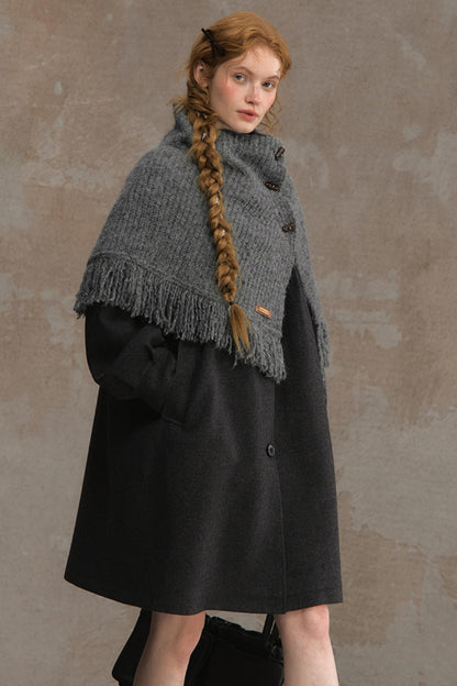 Wool Knitted Cape Cardigan