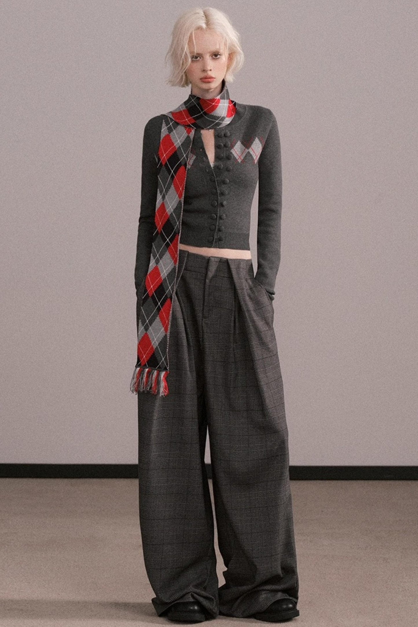 Slim-Fit Quilted Knit Sweater Set