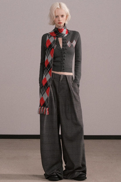 Slim-Fit Quilted Knit Sweater Set