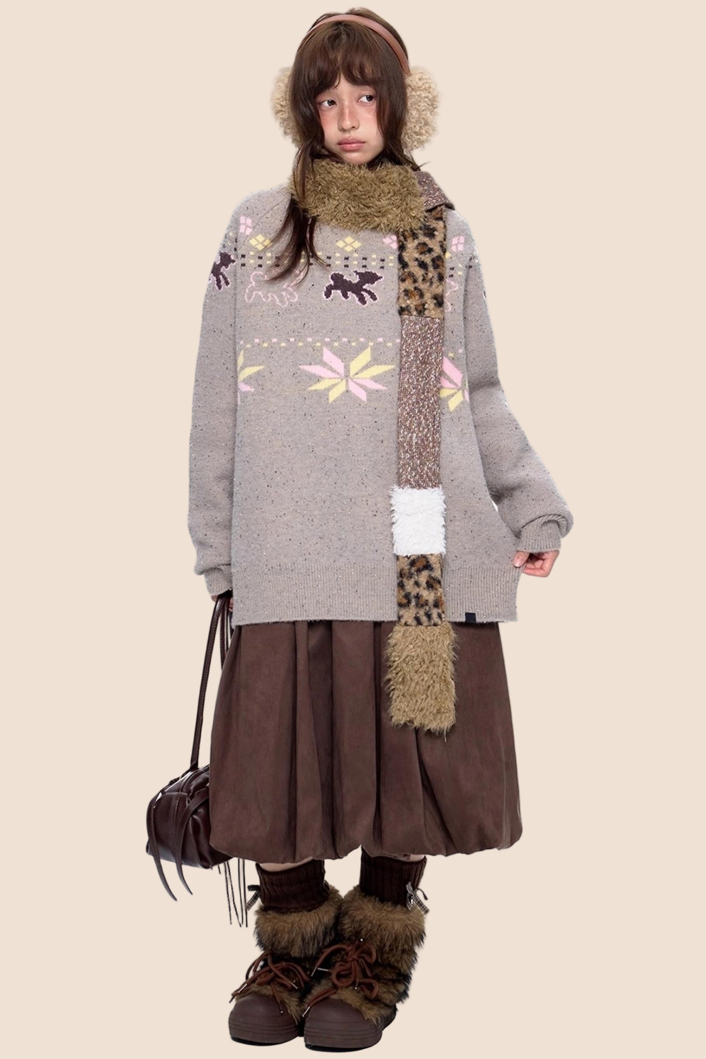 Vintage Fair Isle Loose Knit Sweater