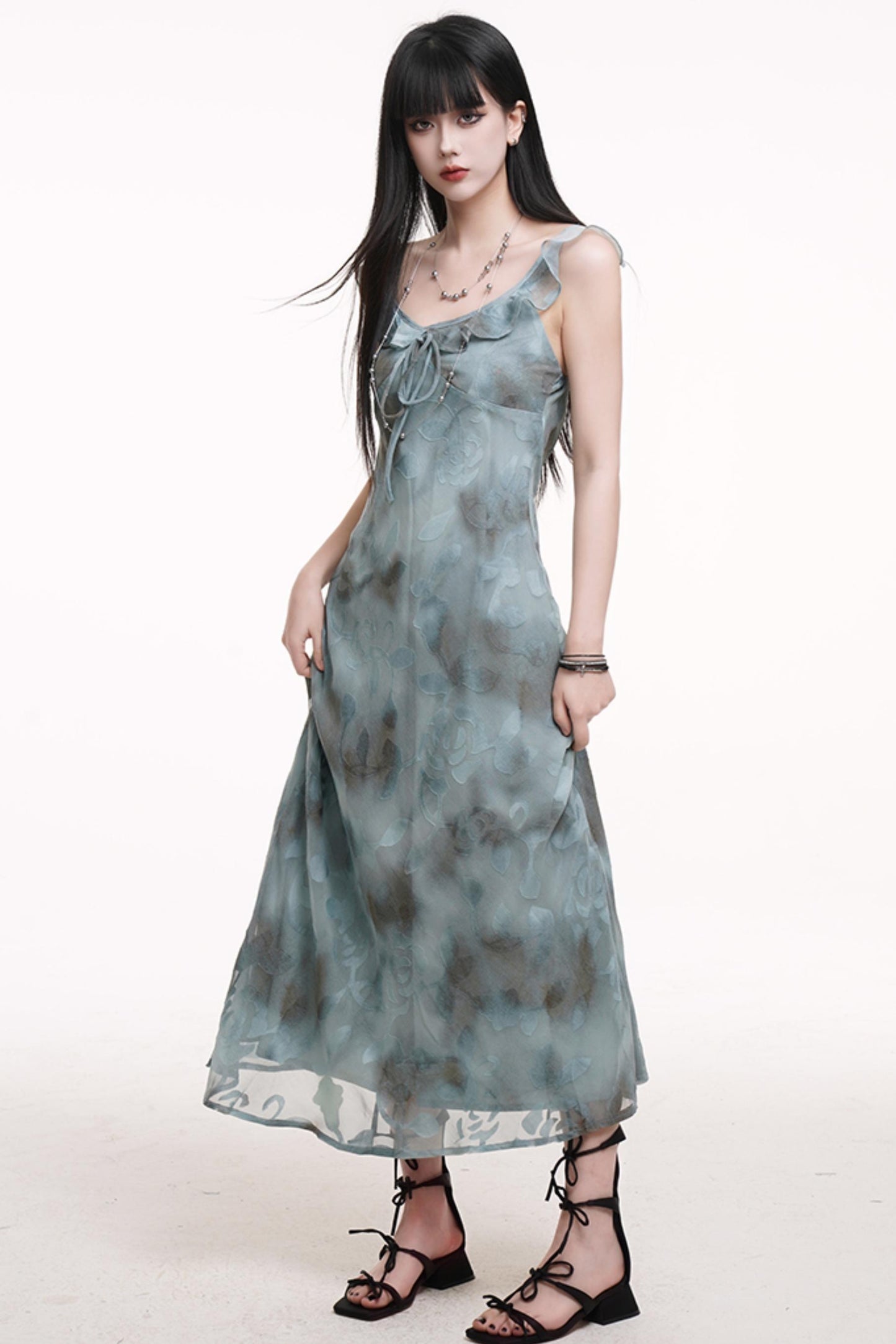 Teal Blue Halter Dress