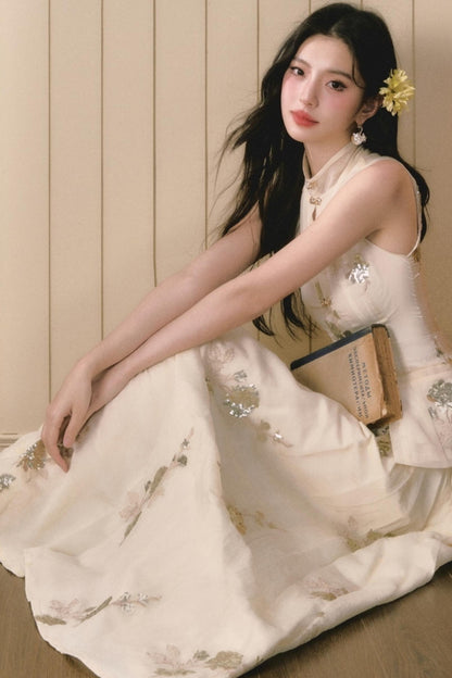 Sequin Embroidered Chinese Skirt