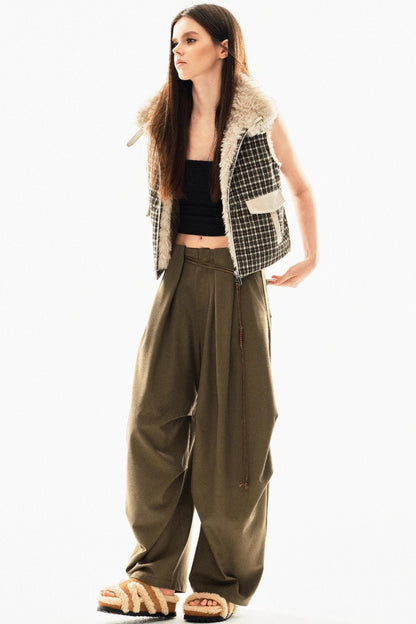 Reversible Plaid Vest Jacket