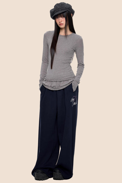 Slimming Vintage Crew Neck Top