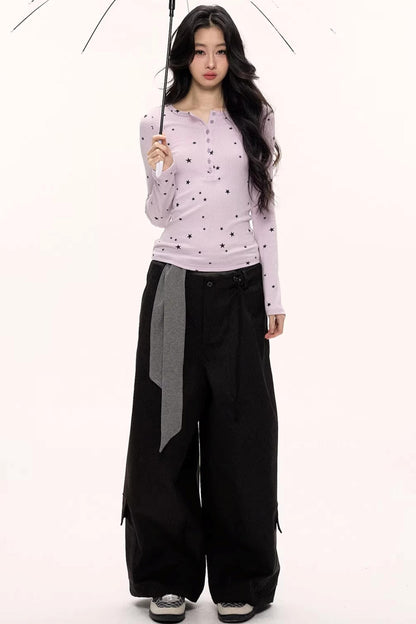 Hot Girl Lace-Up Cargo Pants